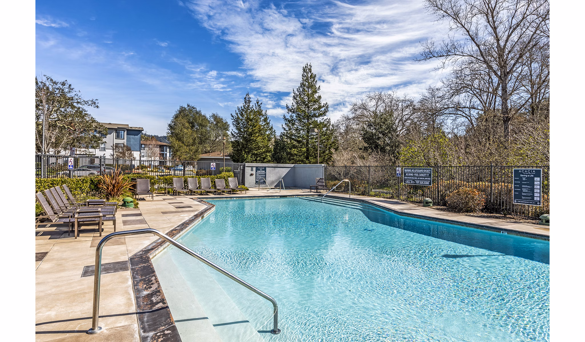 Resort-style pool at Acacia on Santa Rosa Creek Apartments, offering relaxing outdoor leisure in a serene setting
