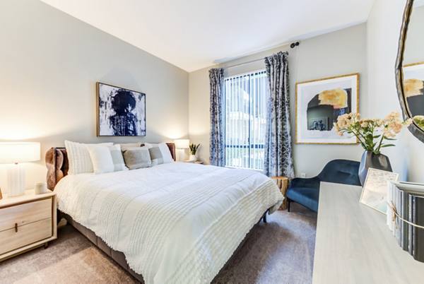 bedroom at The Gallery at NoHo Commons Apartments                             
