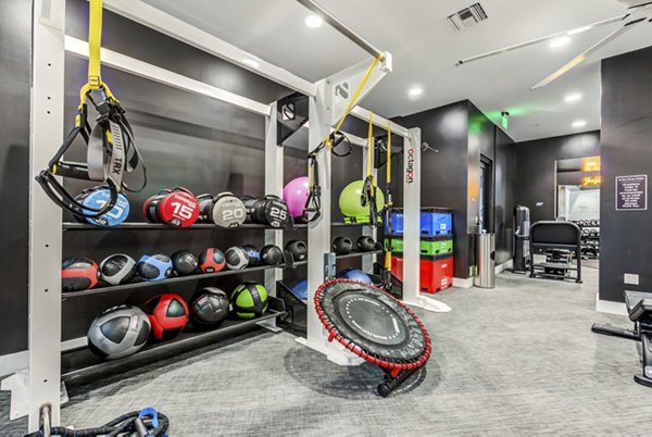 fitness center at The Gallery at NoHo Commons Apartments
