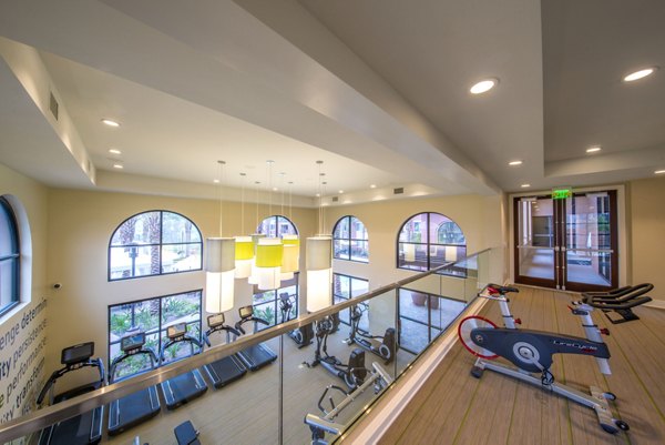 State-of-the-art fitness center with modern equipment at The Verge Apartments