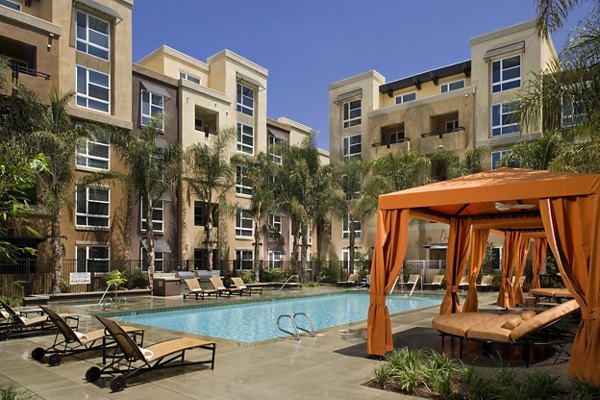 Rooftop pool at Calypso Apartments and Lofts offering luxury relaxation and scenic views in urban setting
