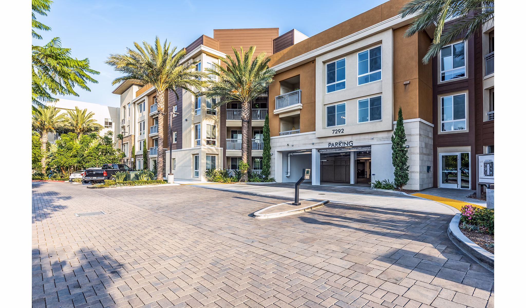 Covered resident parking at Luce Apartments offering secure vehicle storage