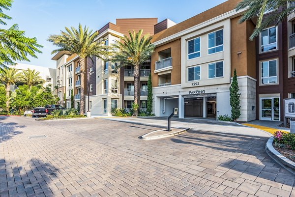 Covered resident parking at Luce Apartments offering secure vehicle storage