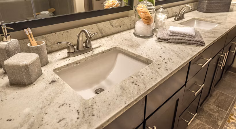 Spacious bathroom with modern fixtures at Overture Arboretum Apartments