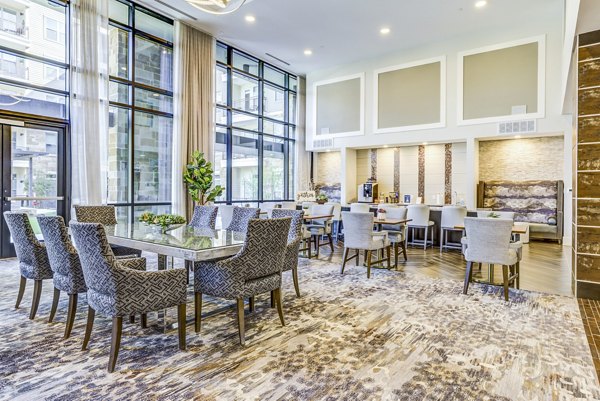 clubhouse/kitchen/dining area at Overture Arboretum Apartments