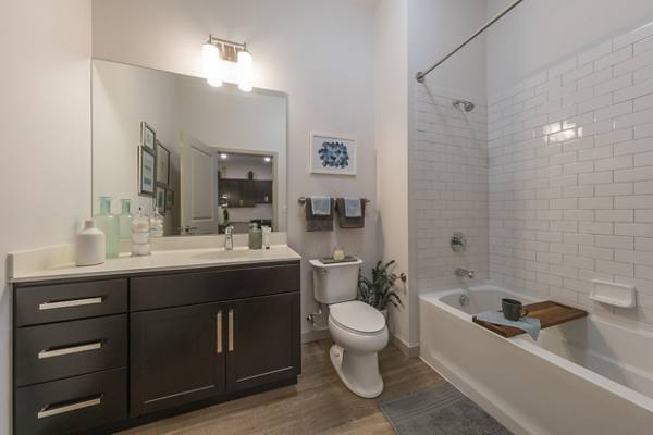 bathroom at The Washingtons Apartments