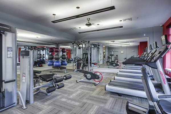 fitness center at The Washingtons Apartments