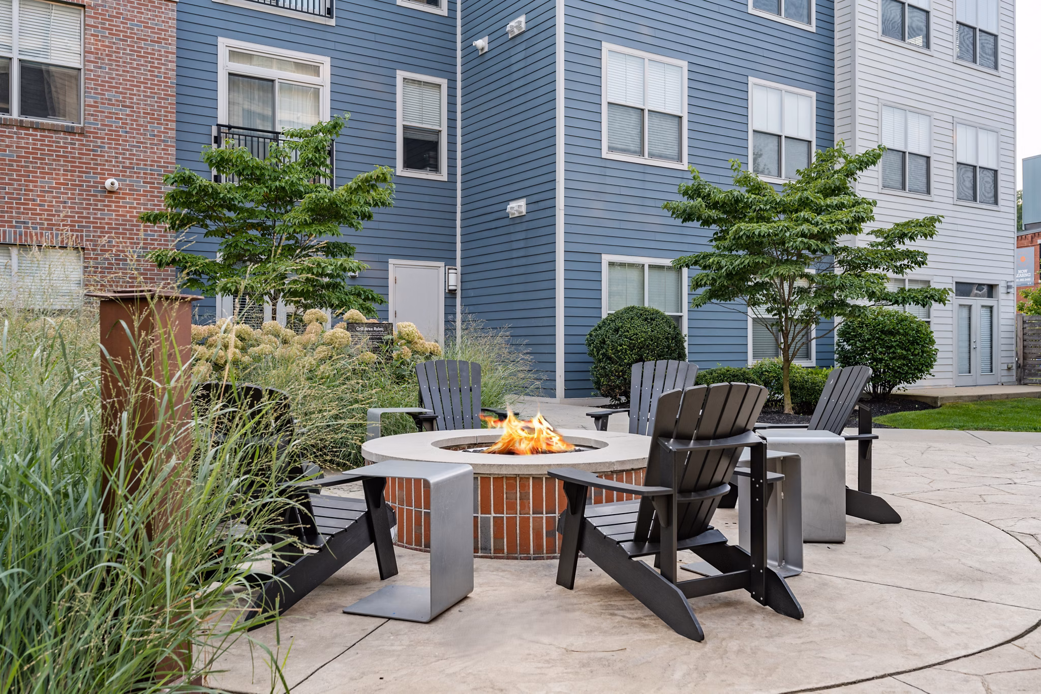 fire pit at The Washingtons Apartments
