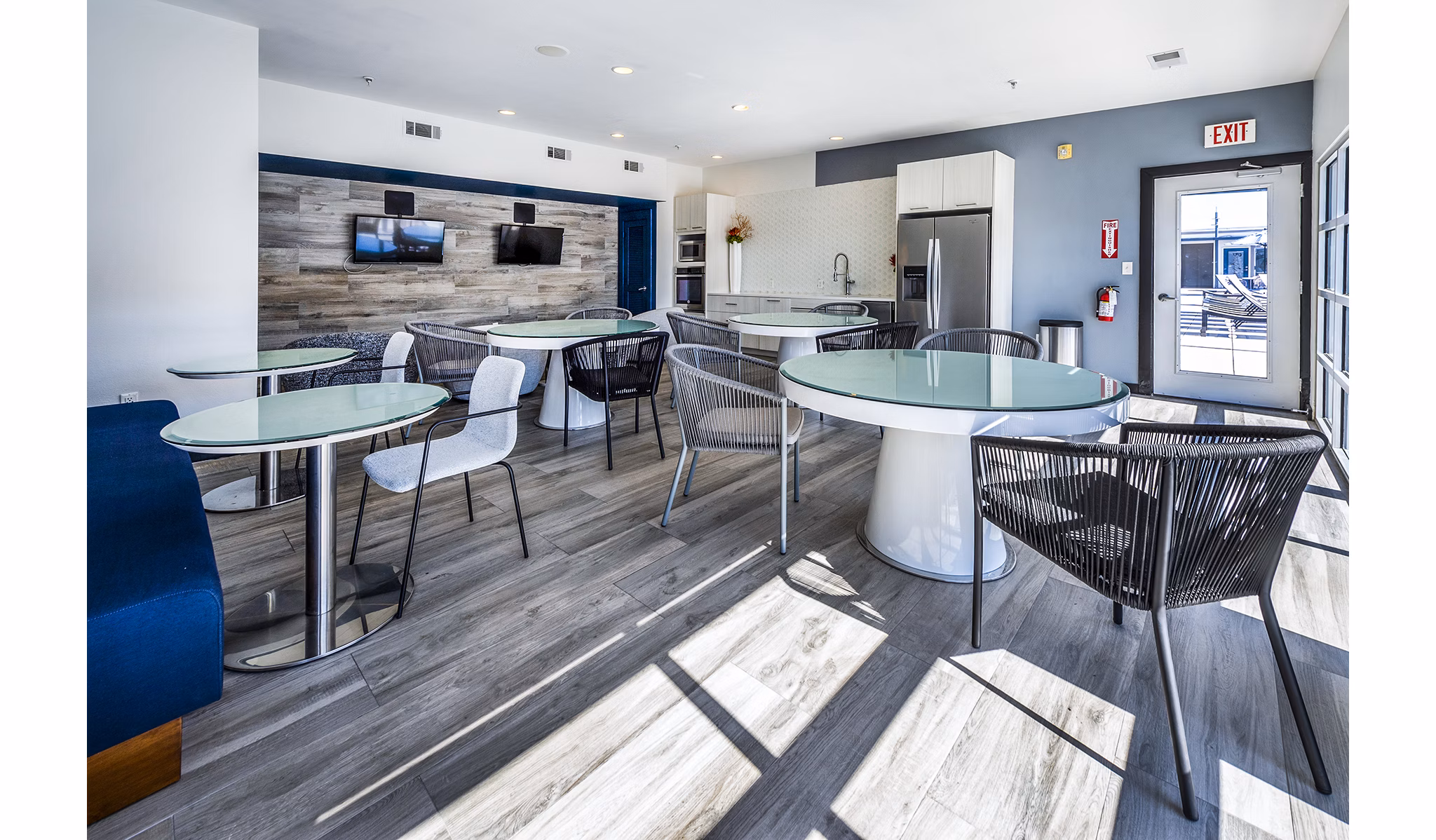Modern clubhouse with plush seating and stylish decor at Allegro Apartments