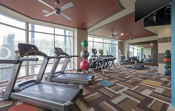 State-of-the-art fitness center with modern equipment at Allegro Apartments, a premier Greystar luxury living community