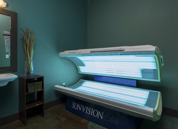 Tanning bed amenity at Allegro Apartments provides luxury relaxation for residents