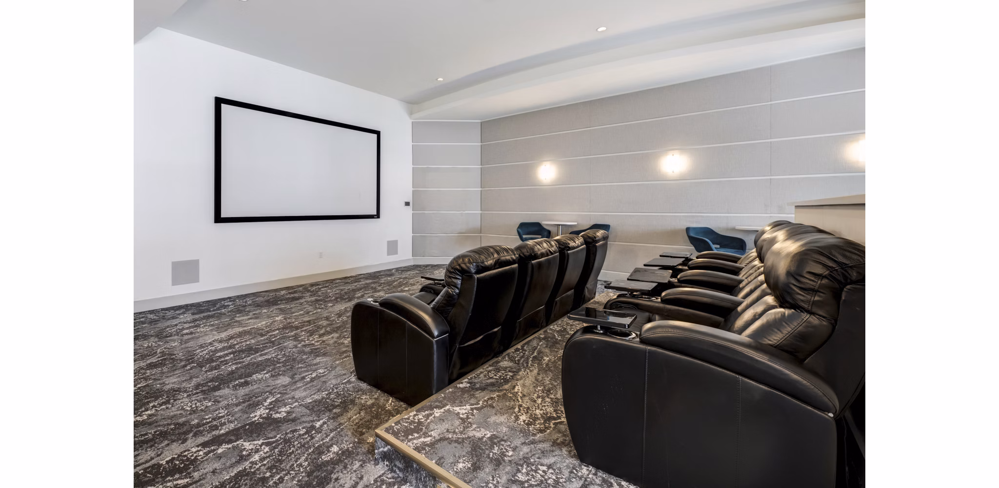 Theater featuring state-of-the-art sound and seating at SoMa at Brickell Apartments