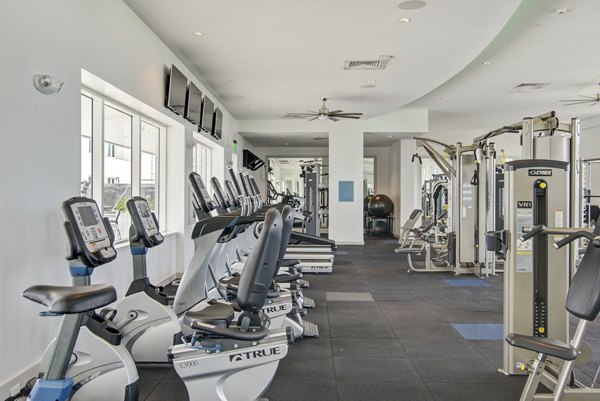 State-of-the-art fitness center with modern equipment at SoMa at Brickell Apartments