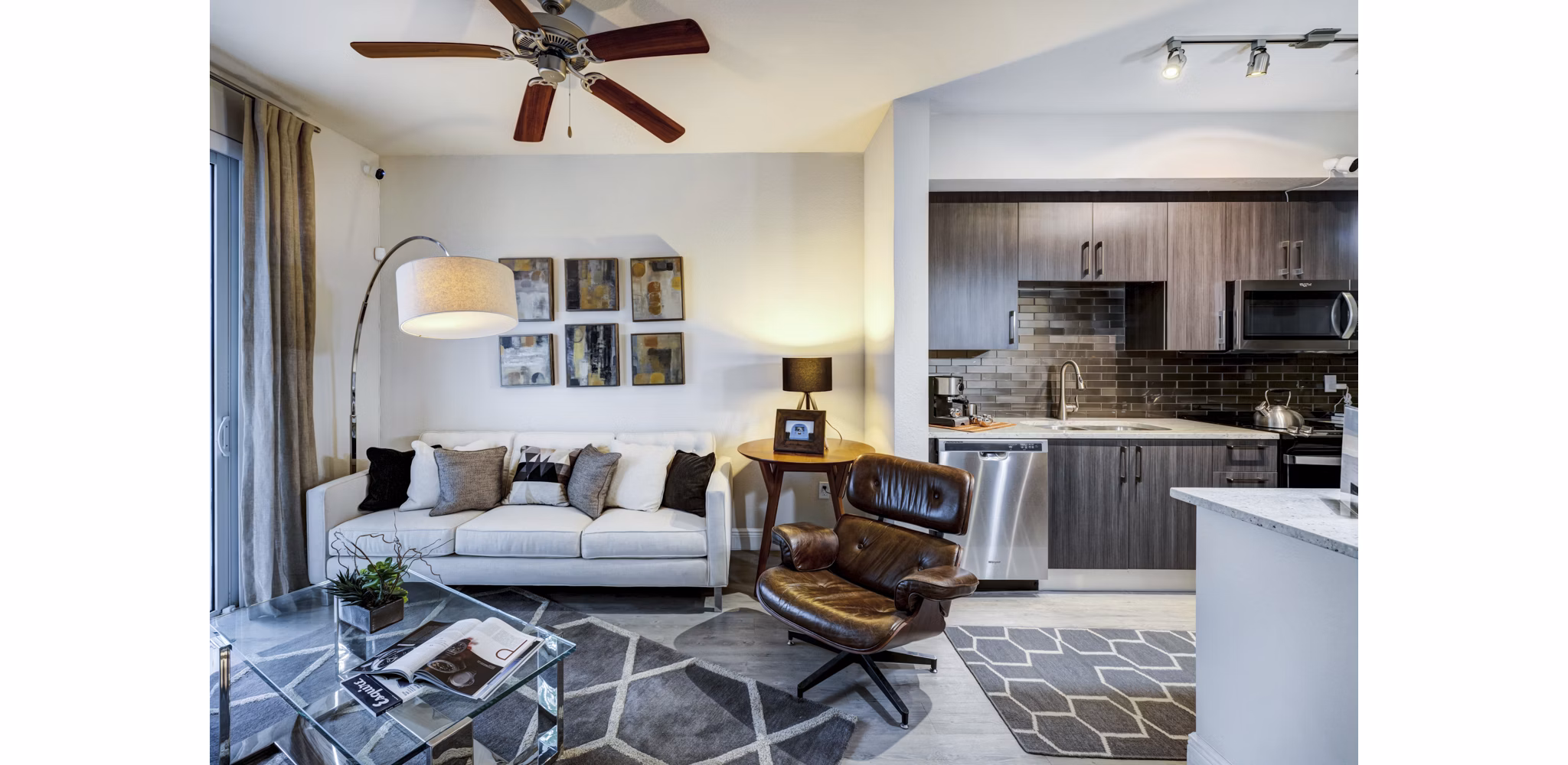 living room at SoMa at Brickell Apartments 