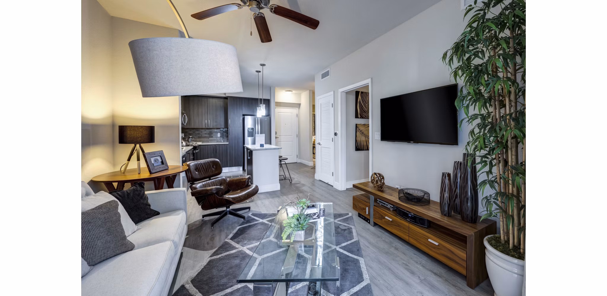 living room at SoMa at Brickell Apartments 