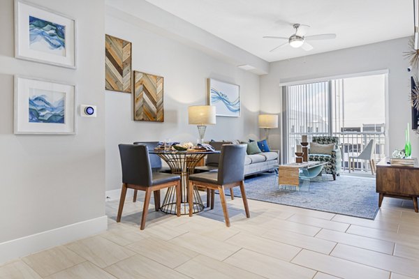Dining area with modern decor at Boca City Walk Apartments