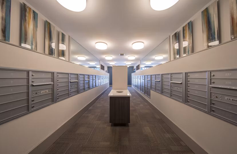 mail room at Boca City Walk Apartments 