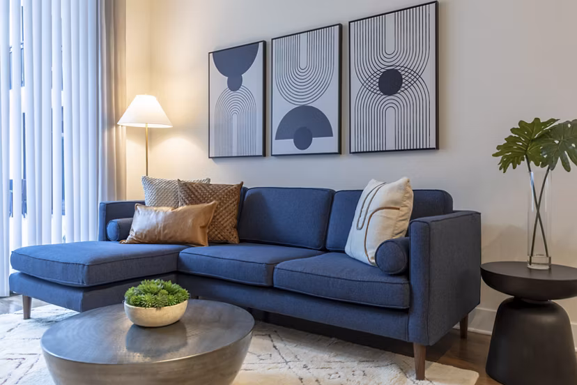 living room at The Mark at Cityscape Apartments