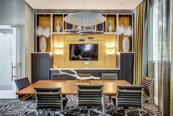 Modern clubhouse with upscale design elements at The Franklin Delray Apartments for luxury living