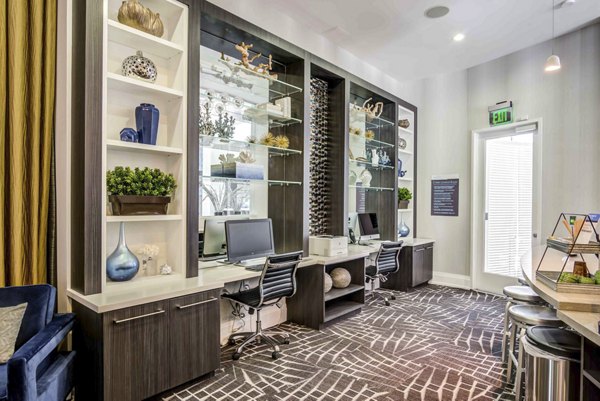 Clubhouse with modern seating and open space at The Franklin Delray Apartments