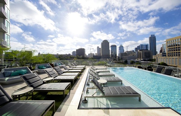 pool view at SEVEN Apartments