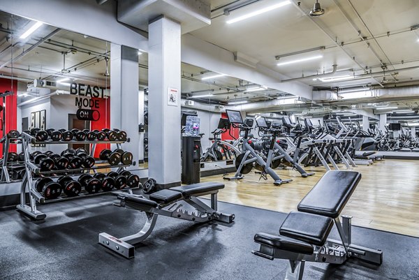 State-of-the-art fitness center featuring modern equipment at Acappella Apartments