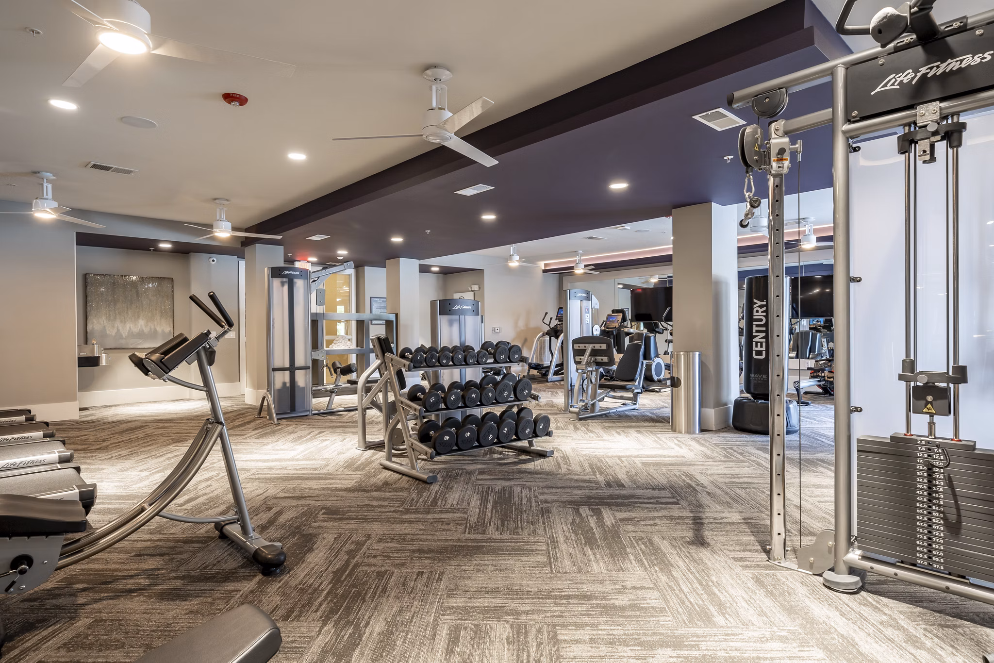 fitness center at Lantower Weston Corners Apartments
