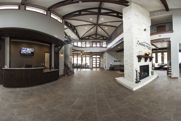 Elegant clubhouse with modern design at Camber Villas luxury apartments, perfect for social gatherings and events