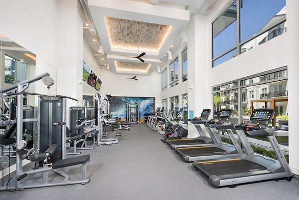 State-of-the-art fitness center with modern equipment at Anchor Riverwalk Apartments