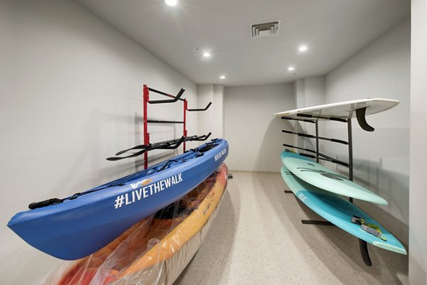 Recreation space with seating and greenery at Anchor Riverwalk Apartments, Greystar luxury community
