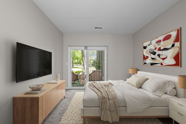 bedroom at The Arboretum Apartments
