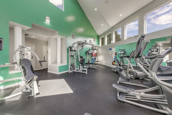 fitness center with modern equipment at The Arboretum Apartments