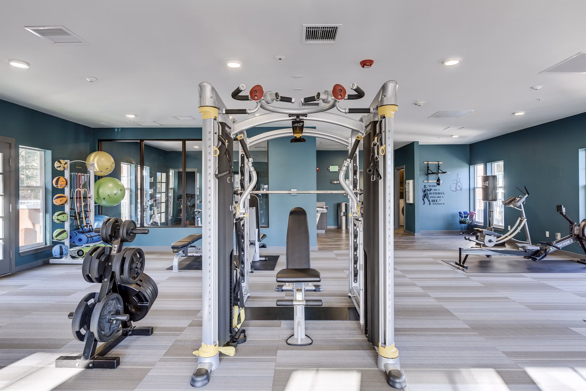 State-of-the-art fitness center at Shorewood Heights Apartments with modern equipment for an active lifestyle