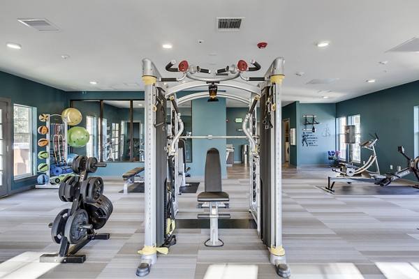 fitness center at Shorewood Heights Apartments             