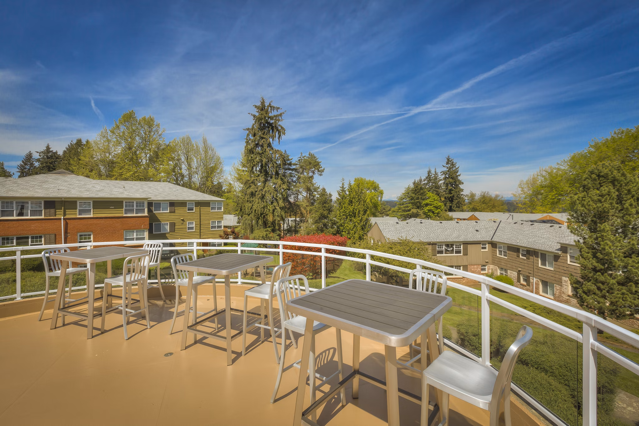 Stunning rooftop deck at Shorewood Heights Apartments offering panoramic views and outdoor lounging spaces