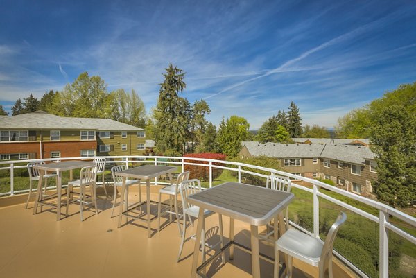 Stunning rooftop deck at Shorewood Heights Apartments offering panoramic views and outdoor lounging spaces