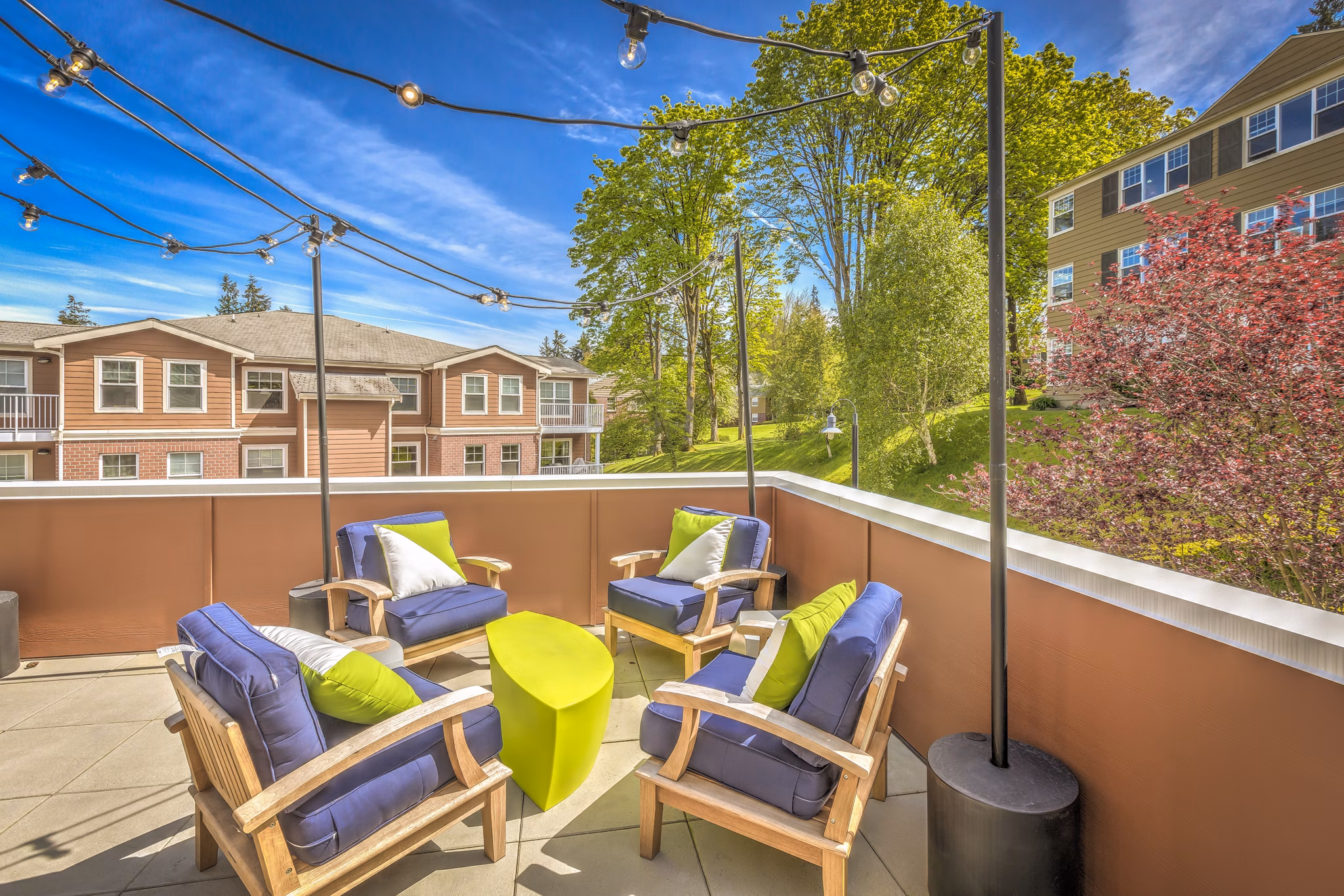 Rooftop deck with scenic views at Shorewood Heights Apartments in Bellevue