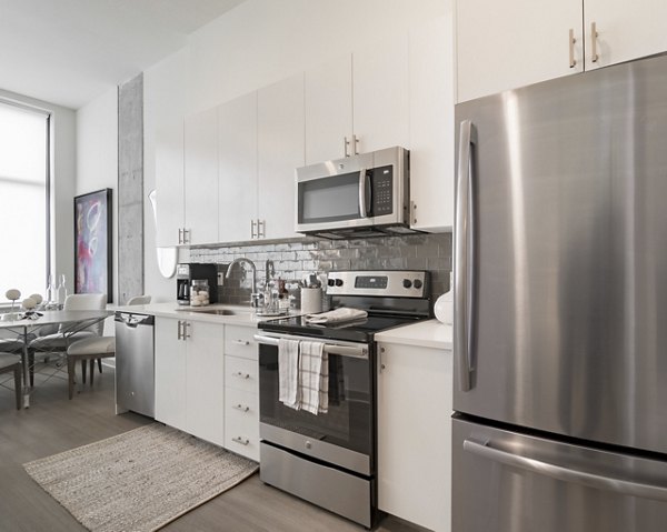 kitchen at Main & Clay Apartments