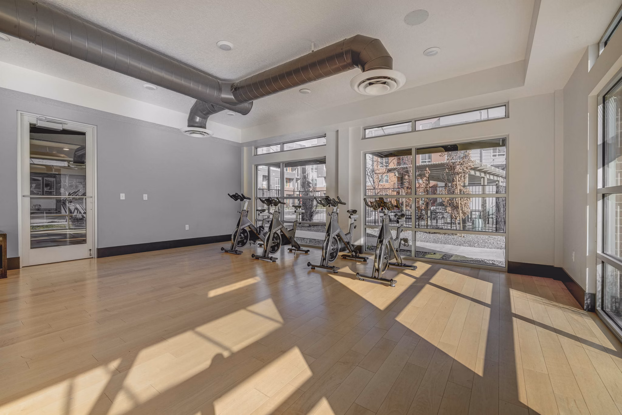 State-of-the-art yoga/spin studio at Novi at Jordan Valley Station Apartments