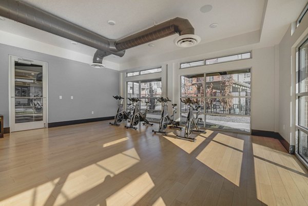 yoga/spin studio at Novi at Jordan Valley Station Apartments