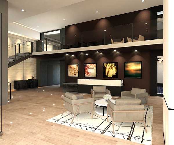 Luxurious clubhouse at McKenzie Apartments featuring modern design in Dallas