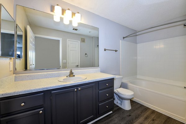 Modern bathroom with elegant fixtures at The Palmer Apartments