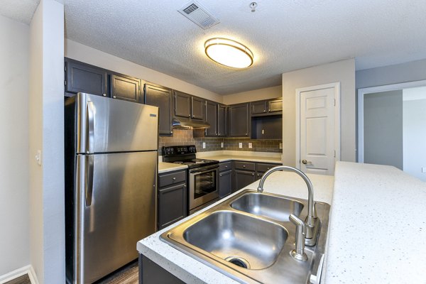 Spacious kitchen with modern appliances at The Palmer ApartmentsLuxuryãƒ¼ã‚«ãƒ¼