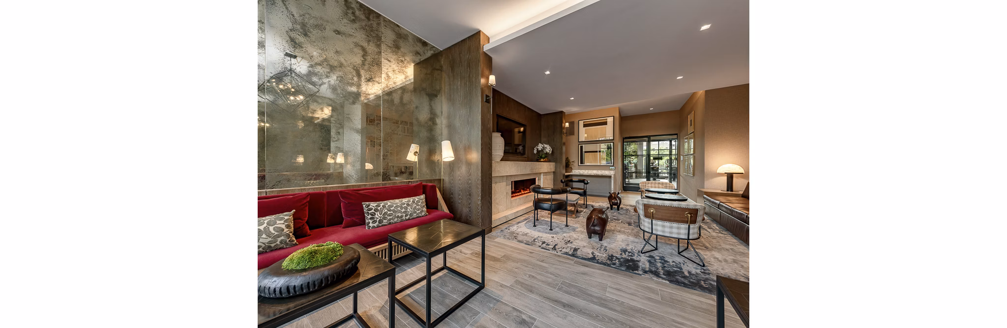 Elegant rooftop terrace with modern seating at GS Platform, offering stunning city views