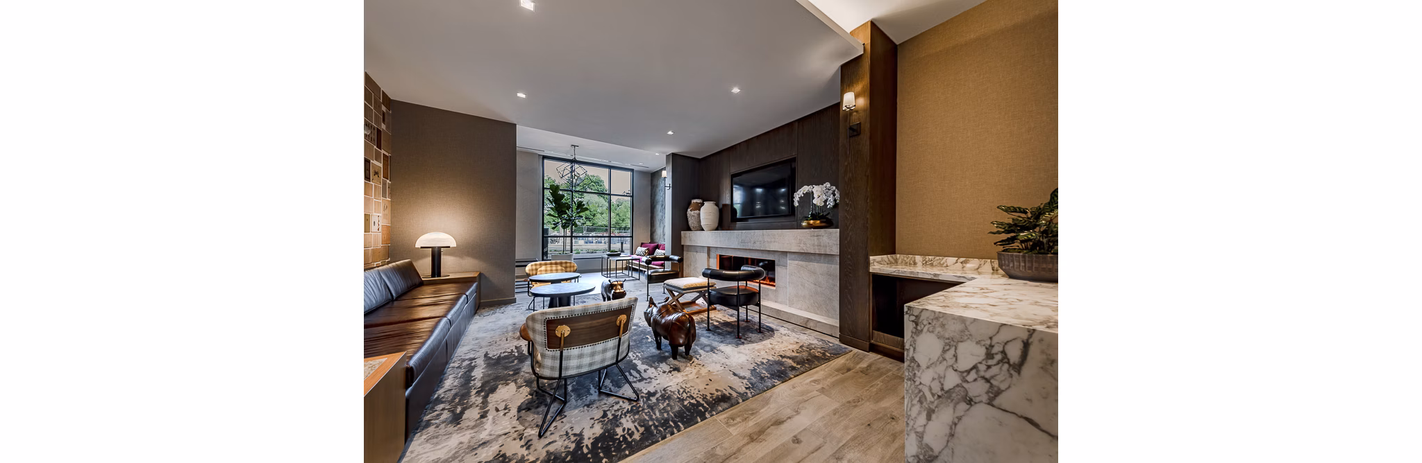 Fitness center with modern equipment at GS Platform luxury apartments