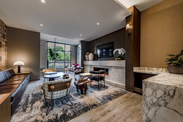 Fitness center with modern equipment at GS Platform luxury apartments