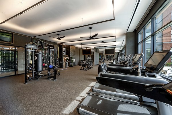 Modern fitness center in Platform Building 3, featuring state-of-the-art equipment and spaces for workouts and wellness