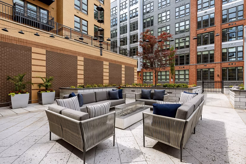 Modern fitness center with state-of-the-art equipment at Platform Building 3 apartments in lively urban community