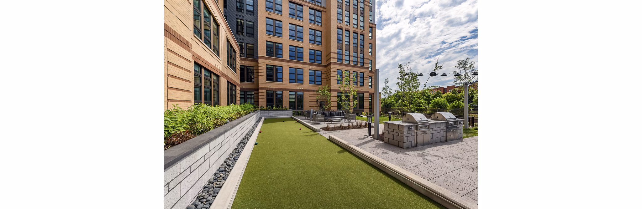 Spacious clubhouse with modern design at GS Platform luxury apartments, showcasing premium recreational amenities for residents