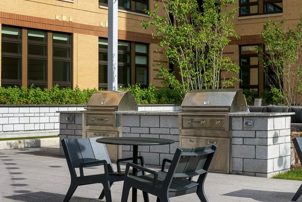 Stylish rooftop lounge with comfortable seating at GS Platform building 3 4